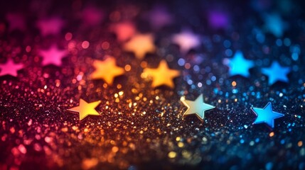 Poster - Colorful Glitter Stars