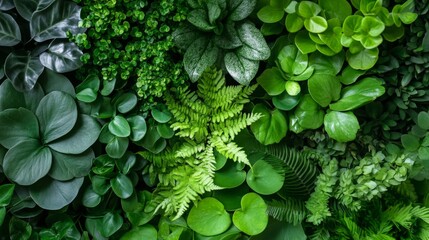 Poster - Vertical Green Wall with Lush Foliage