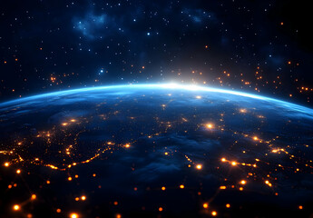 Wall Mural - earth from space at night.