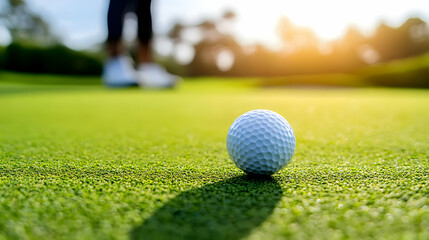 Golf Ball on Green Grass.