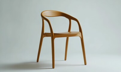 A modern wooden chair isolated on a white background.