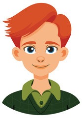 Wall Mural - Smiling Red-Haired Boy Illustration