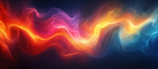 Poster - abstract background with flowing, bright, colorful, vibrant, dynamic, neon, glowing, luminous, light