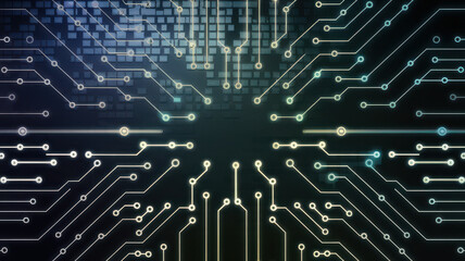 sleek dark background resembling circuit board with glowing lines