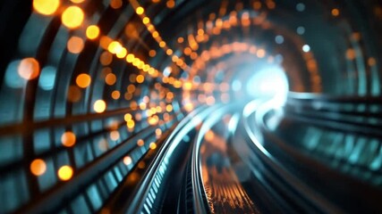 Aufkleber - A mesmerizing tunnel transports the viewer through swirling particles of light, creating an immersive experience of speed and energy at twilight.