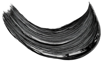Wall Mural - An elegant black paint stroke, perfect for backgrounds or artistic designs, showcasing texture and fluidity in vibrant creativity.