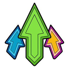 Wall Mural - three colorful arrows point upwards
