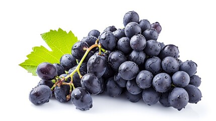 Sweet and Juicy: Captivating Organic Black Grapes on a White Canvas ()