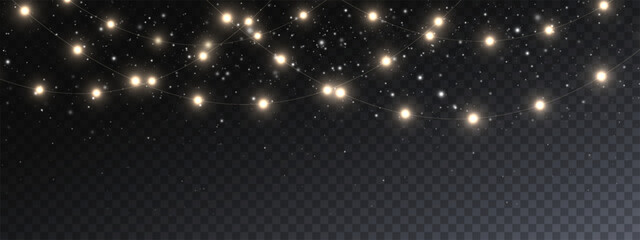 Wall Mural - the christmas garlands are available in a transparent vector background format. this set of christma