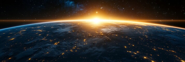 Wall Mural - earthrise over the horizon: a glimpse of our planet from space, showcasing the beauty of our world, 