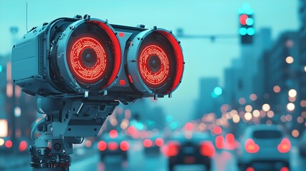 Leinwandbilder - Advanced traffic monitoring system utilizing IoT sensors and data analytics for efficient transportation infrastructure management in smart cities