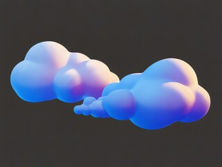 Poster - Abstract 3D Clouds with Gradient Colors