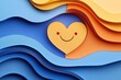© Avve Diana  - An emotional wellness heart cut from paper with a smiling face inside.