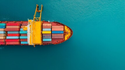 Poster - Empty container ship being loaded for the next international shipment