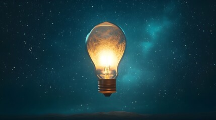 Poster - Glowing Lantern Floating in the Night Sky Symbolizing Dreams and Hopes Taking Flight Towards a Serene Contemplative Journey of the Spirit