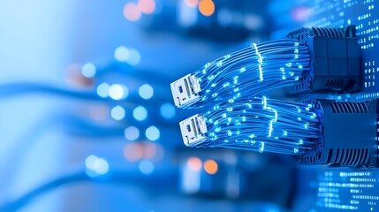 Aufkleber - Intricately Woven Network of Digital Cables Overlaying Data Graphs Symbolizing the Interconnectivity of Modern Technology and Digital Systems