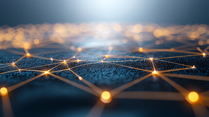 A top view of interconnected data centers, with lines representing global data flow and cloud computing