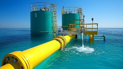 Aufkleber - Reverse osmosis water treatment units installed at an industrial facility to filter and purify wastewater for safe discharge or reuse promoting environmental sustainability and conservation