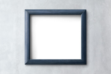 Poster - Minimal blue frame mockup on a gray wall