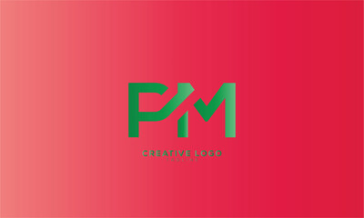 PM Abstract initial monogram letter alphabet logo design