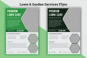 Wall Mural - Transform Your Yard with Professional Lawn Care & Gardening Services Flyer Design Template