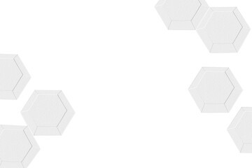 Wall Mural - 3d white paper craft hexagonal patterned background design element