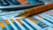 © Nawarit - Financial Concept, vibrant colors, graphs and charts, close-up, informative
