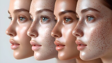 Infographic explaining melasma treatment steps, paired with before-and-after images of facial pigmentation improvement, clean layout, High-Resolution, Soft Colors