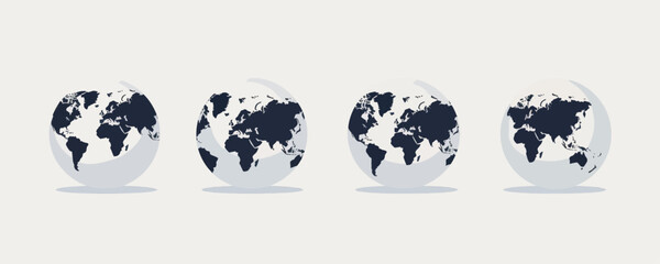 Four World Globes 
