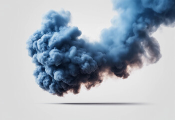 Wall Mural - a blue smoke explosion border isolated on white background transparent graphic resources