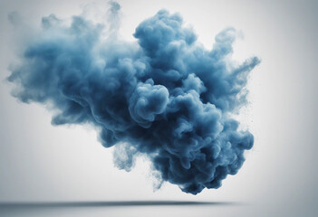 Wall Mural - a blue smoke explosion border isolated on white background transparent graphic resources