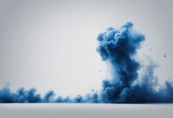 Wall Mural - a blue smoke explosion border isolated on white background transparent graphic resources