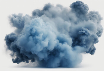 Wall Mural - a blue smoke explosion border isolated on white background transparent graphic resources