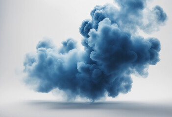 Wall Mural - a blue smoke explosion border isolated on white background transparent graphic resources