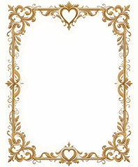 Wall Mural - Ornate Gold Heart Frame 
