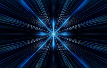 Wall Mural - a symmetrical pattern of blue lines radiate outward from a central point, creating a sense of speed 