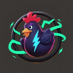 Energetic Rooster Illustration