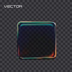 Wall Mural - 3d glass transparent shape. glossy iridescent geometric object.