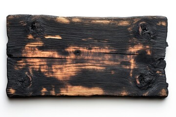 Charred Wood Plank with Unique Texture and Grain Patterns