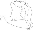 © Yurii - One line girl or woman portrait design. Hand drawn minimalism style vector illustration