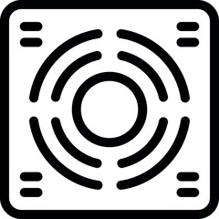 Wall Mural - simple vector icon representing a computer fan, crucial for cooling and preventing overheating in el