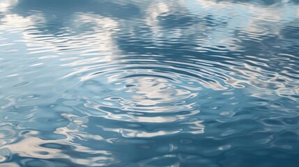 Rippling water reflecting a cloudy sky, creating an abstract pattern