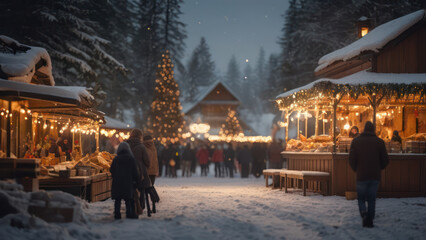 winter christmas market in the city