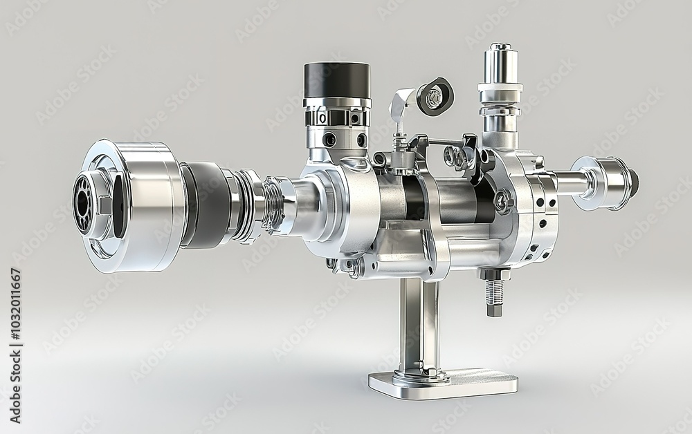 Detailed view of a modern automotive turbocharger designed for high ...