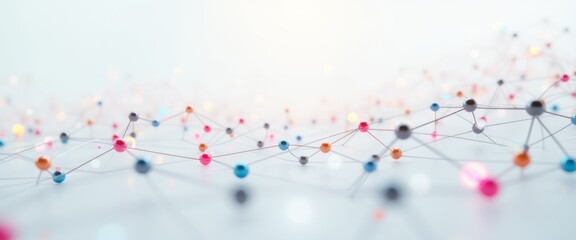 an abstract image featuring a web of connected nodes and lines, representing networks and communicat
