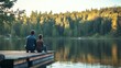 © Galib - A father and son fishing together in a lake.