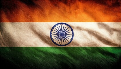 古いビンテージのインドの国旗(Old grunge vintage India flag.)
