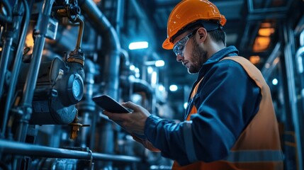 Wall Mural - machine learning and automation working together to optimize predictive maintenance and operations