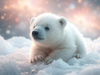 polar bear in the snow