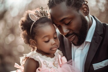 A father and daughter moment, perfect for family or childhood themes